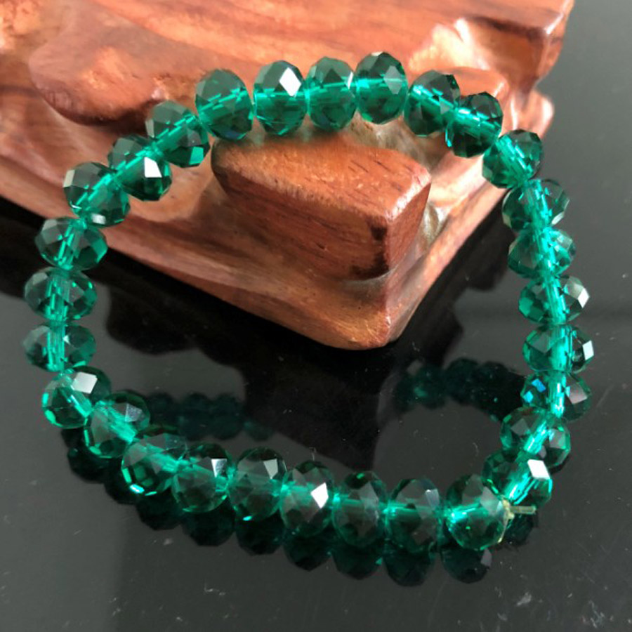 Charme Handgemachte frauen 8mm Strass Glas Kristall Perlen Runde Perlen strecken-Armbinde Femme Armreif Armbänder Mädchen wickeln Schmuck: HT8M5 8mm Grün