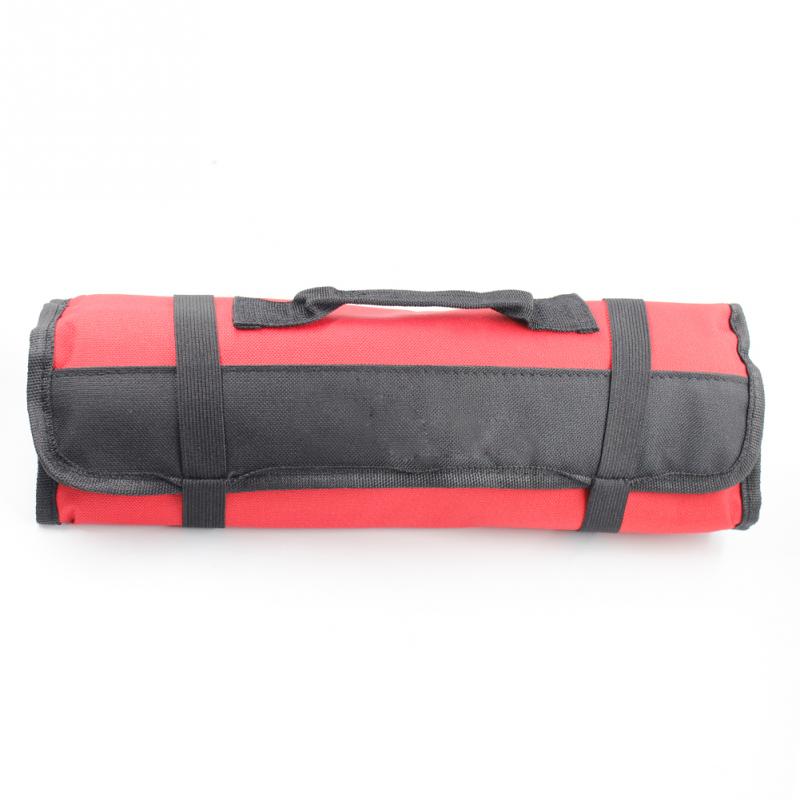 Multifunktionel skruenøgle taske værktøj rulle opbevarings lomme værktøj pose bærbar taske arrangør holder værktøj oprulle taske værktøj taske: Rød