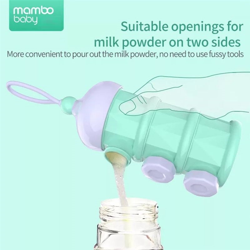 Baby mælkepulver formel dispenser, ikke-spild smart stabelbar baby fodring rejse opbevaringsbeholder, bpa fri , 3 rum