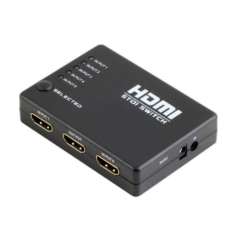 Hdmi Switcher 5 Port 1080P Hdmi Switch Switcher Selector Splitter Hub Ir Afstandsbediening Voor Hdtv