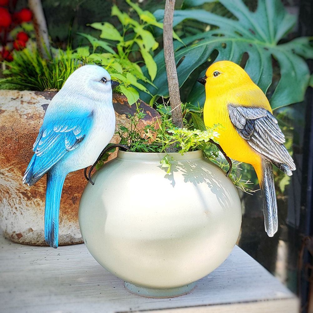 Garden Decor Resin Bird Ornament Cute Simulation Animal Statue Decorative Miniatures Sculpture Garden