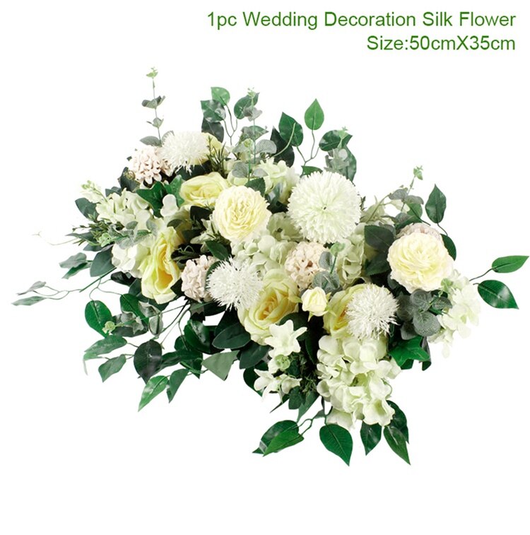 Kunstmatige Rose Bruiloft Bloemen Rose Pioen Hortensia Gebogen Deur Nep Bloem Decoratieve Rij Venster t-station bruiloft decoratie: Artificial Flowers 9
