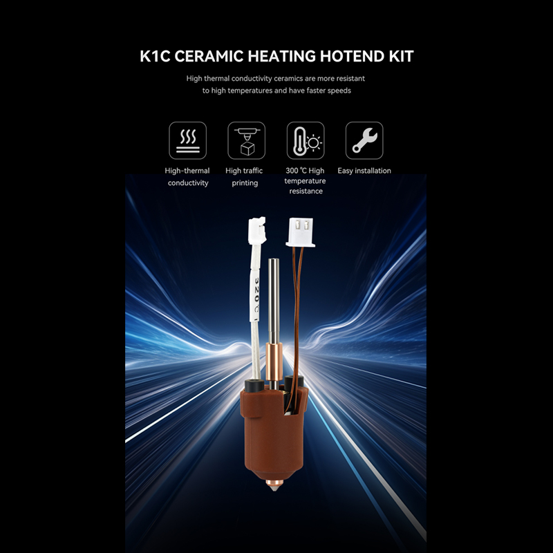 For Creality K1C / k1 Max Hotend Ceramic Heating Block Kit 3D Printer Parts Quick-Swap Nozzle Kit Heat Break Resistance Hotend
