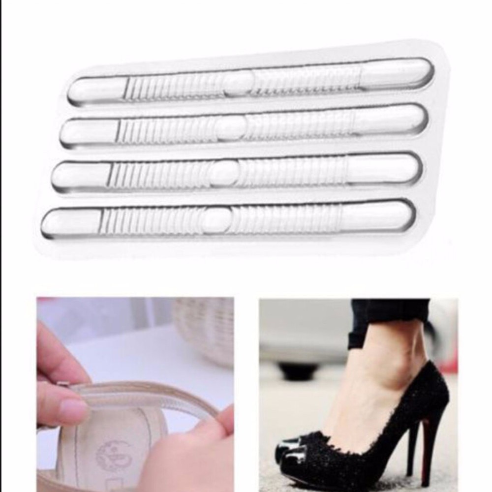 Shoe Insert Pad Insole Clear Silicone Gel Heel Cushion protector 4pcs/Pack