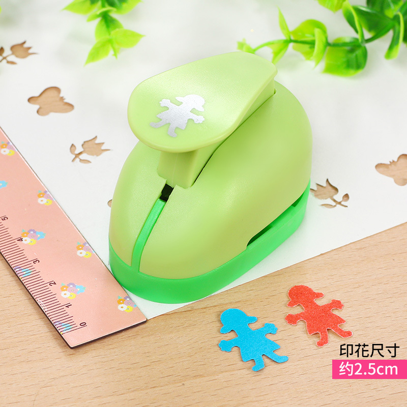 1pcs 2.5cm/1.5cm Mini Paper Punch for DIY Card Punch Device Engraving Cutter Machine Handmade Materials for Kindergarten: 2.5cm little girl