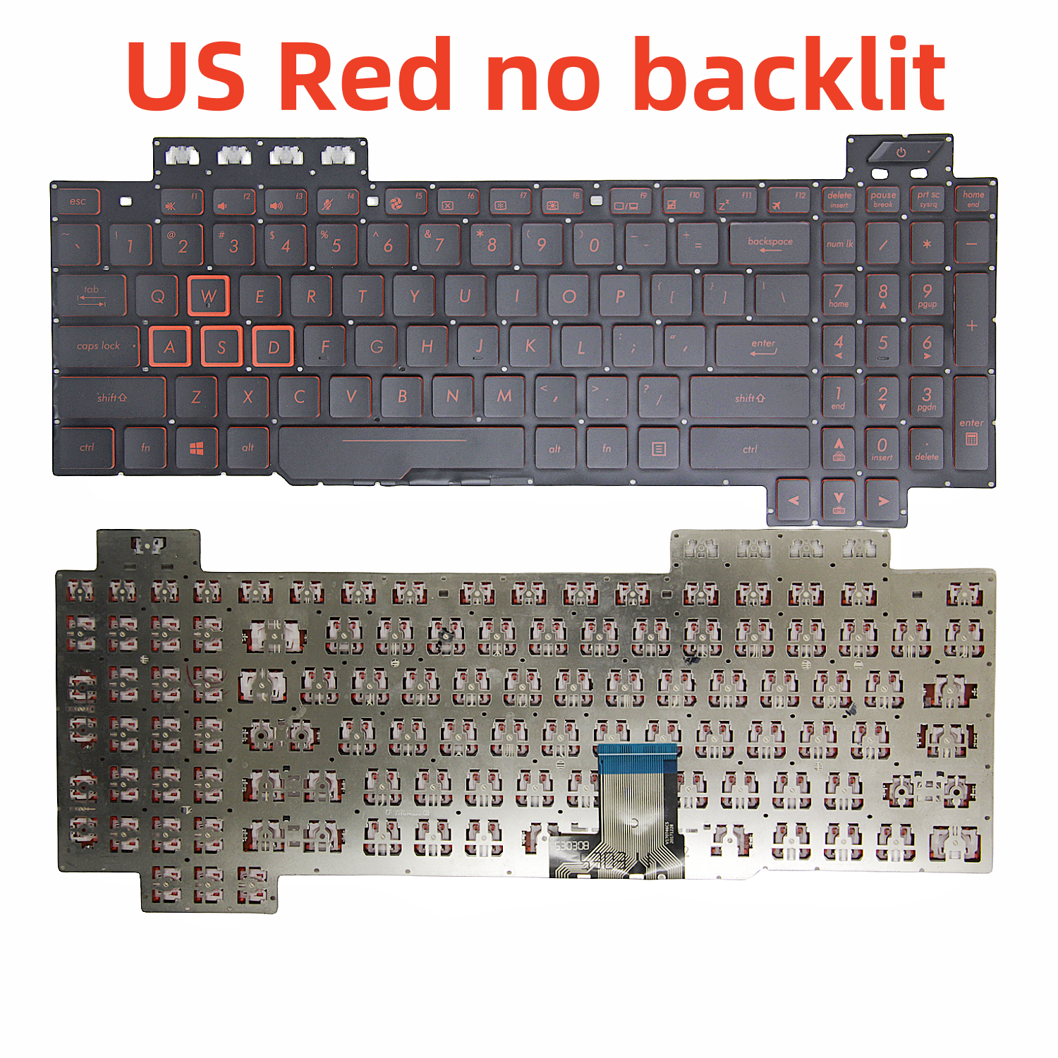 100 % neue uns/SP/RU-Tastatur für Asus Tuf FX80 FX86 FX95 FX505 FX504 FX705 ZX80G FZ80 FX80G GL703G Englische Laptop-Tastatur mit Hintergrundbeleuchtung: rot