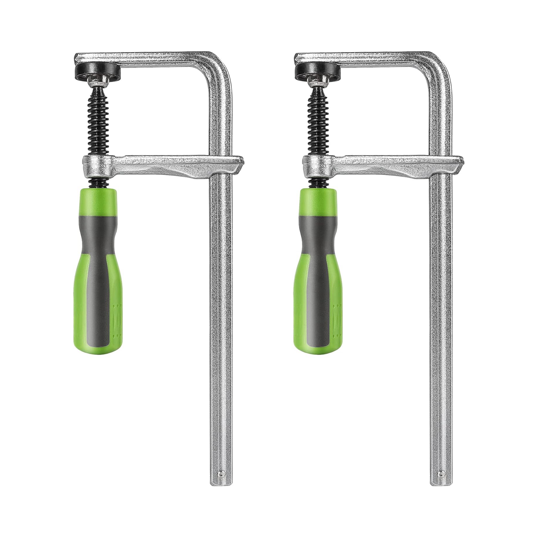 Kopplingsliknande stångklämmor  - 12 in 600 lb -  träbearbetningsklämmor med ergonomiskt handtag, slitstarka gjutjärnskäftar och tandad skena för bil: Grön, lila