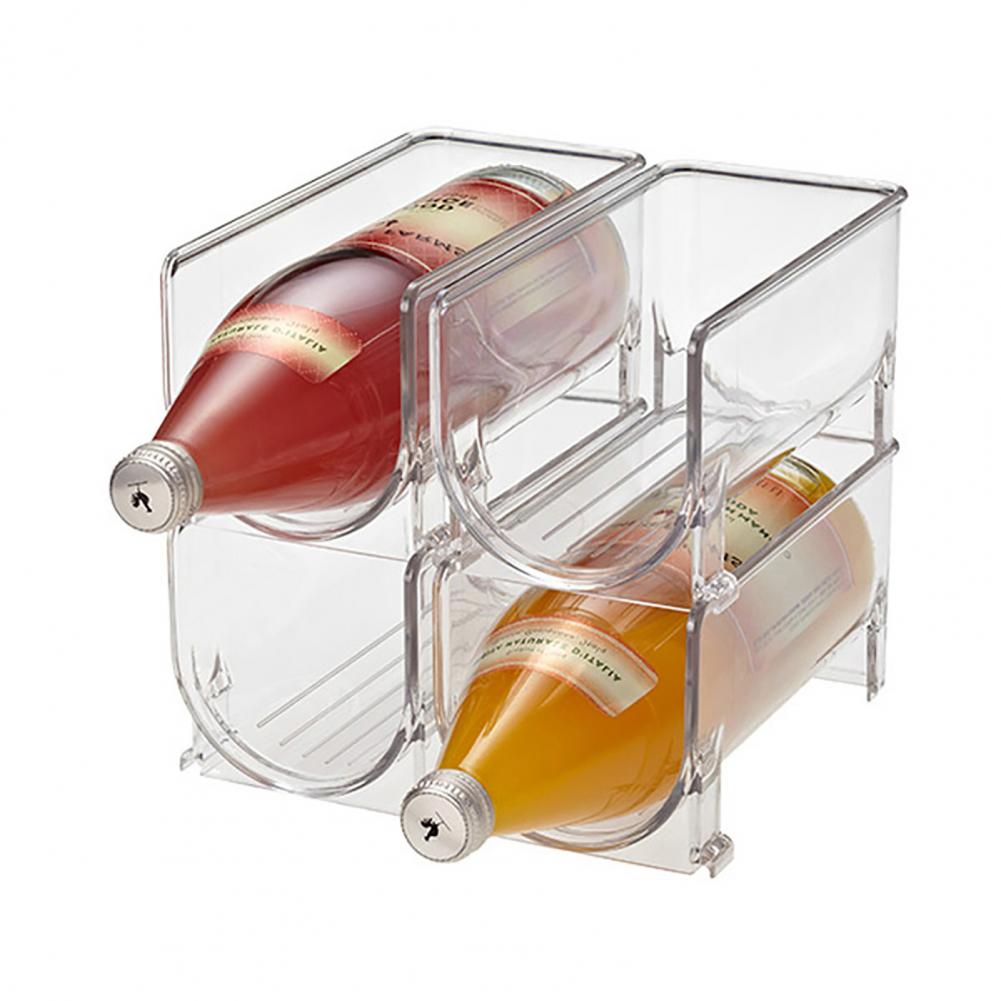 Weinregal-Halfter, Acryl, transparent, Weinregal, Aufbewahrungsorganisator, stapelbar, Bierhalter, Kühlschrank, stehende Flasche, Weinregal