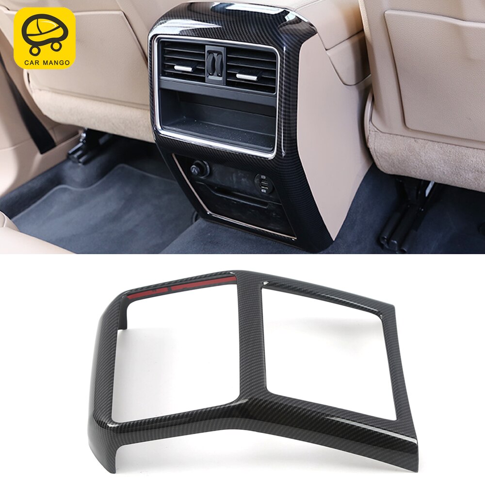 Accesorios de coche CarManGo asiento trasero salida de ventilación de aire trasera marco pegatina cubierta decoración Interior para Porsche Cayenne