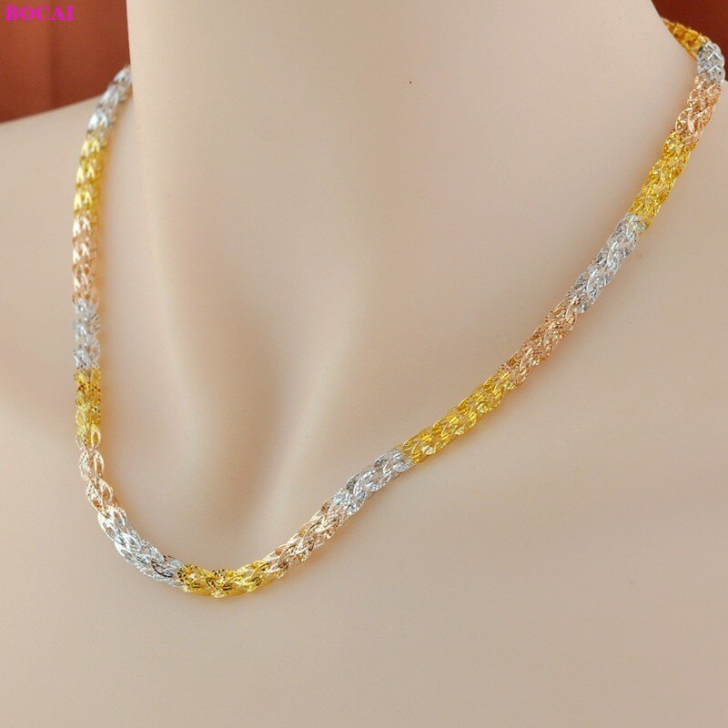 Bocai halskette  s925 echtem sterlingsilber für damen, schlichtes, klassisches Entwurf mit phönixschwanz, thailändisches silber, #39