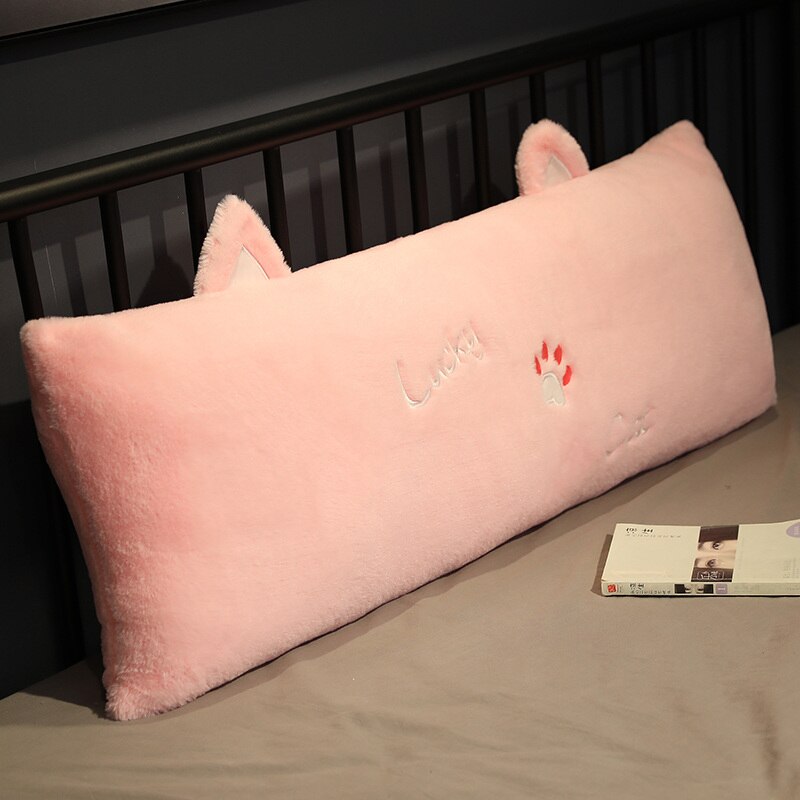 120cm lange rygpuder hjemme tekstil lang plys behagelig grå pink sovesofa pude sovepude fødselsdag kæreste: Lyserød / 90cm