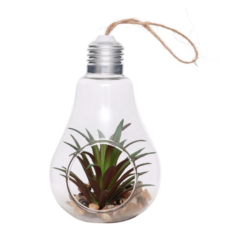 Glass Hanging Planter, Light Bulb Shaped Hanging Air Plant Holders, Flower Pots Plant Containers Terrarium Hanging Glas
