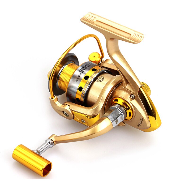 500-9000 Gold Fishing Reel Feeder Metal Body Carp Fishing Spinning Reel Carretilha De Pesca Moulinet 12BB