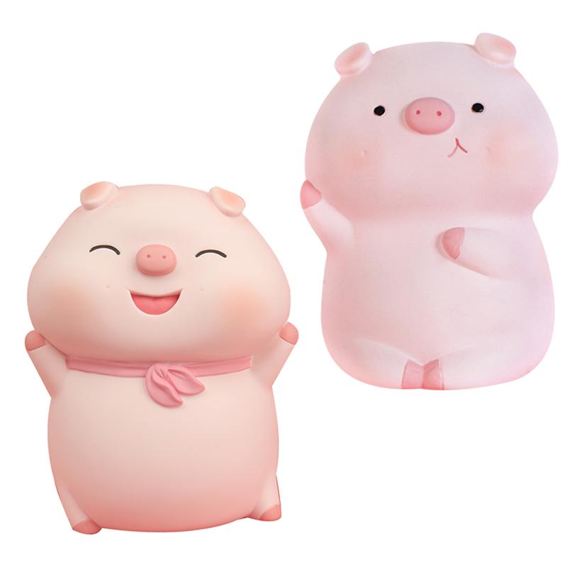 2 stücke sparen Topf Geld Topf sparen Krug Karikatur Schwein bilden Münze Behälter Harz Schreibtisch Schmuck Für Heimat 7X 5,5 cm