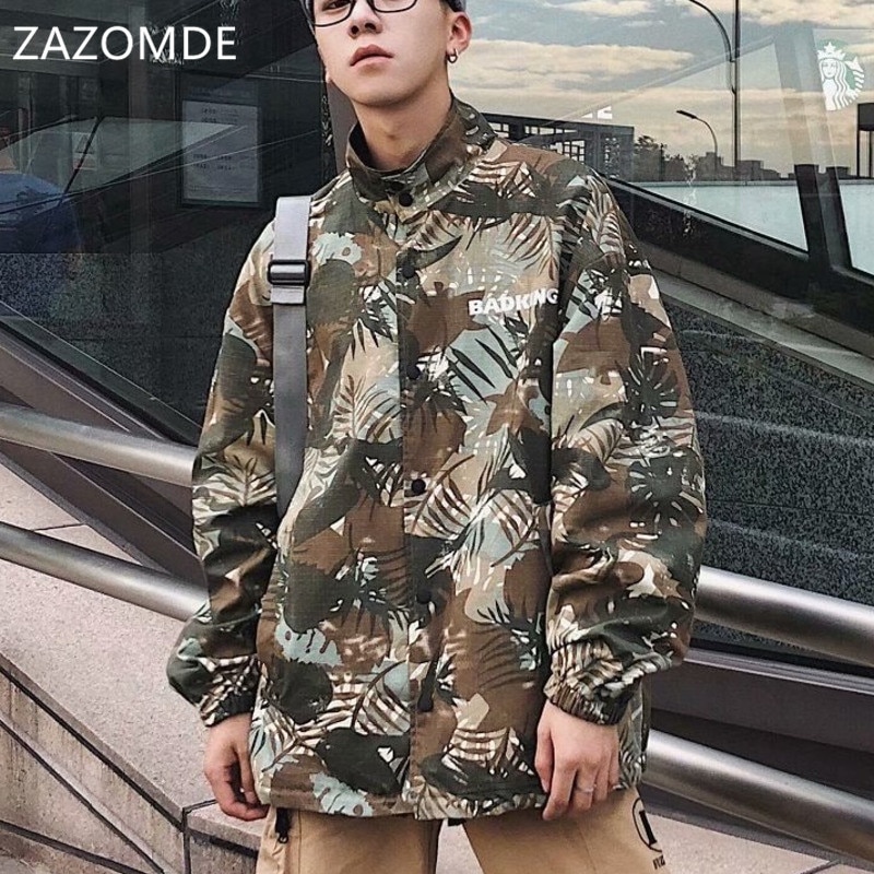 Zazomde vendbar jakke herre bomber jakker hip hop retro denim jakker street style herre afslappet retro jakker mand
