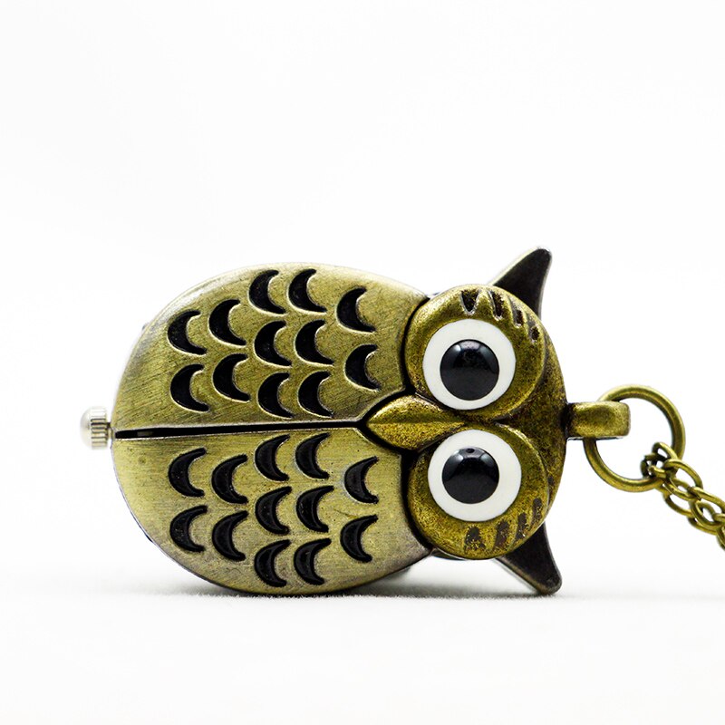 Mooie Ketting Hanger Zakhorloge Wing Uil Shape Quartz Pocket Horloges Analoge Display Fob Horloges