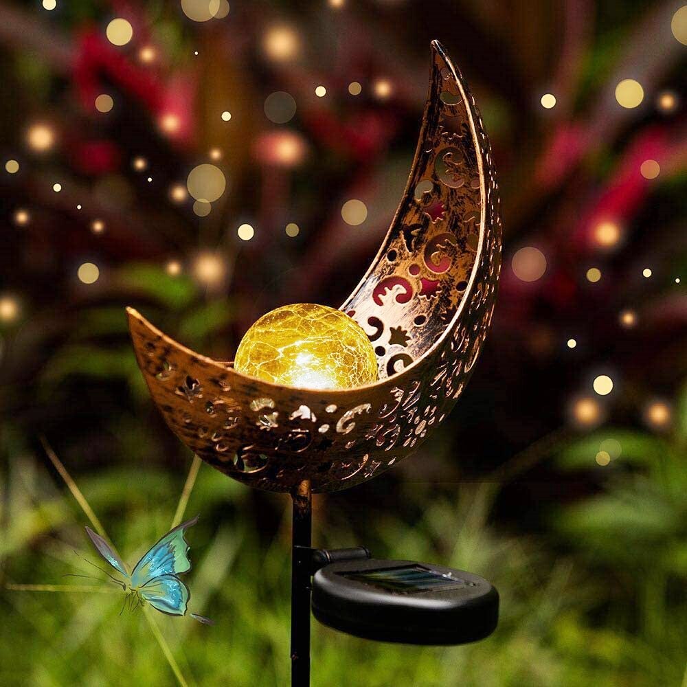 Outdoor Decorations Solar Garden Light Sun Moon Star Flame Waterproof Retro Lamp Stake Garden Yard Lawn Decor Supplies