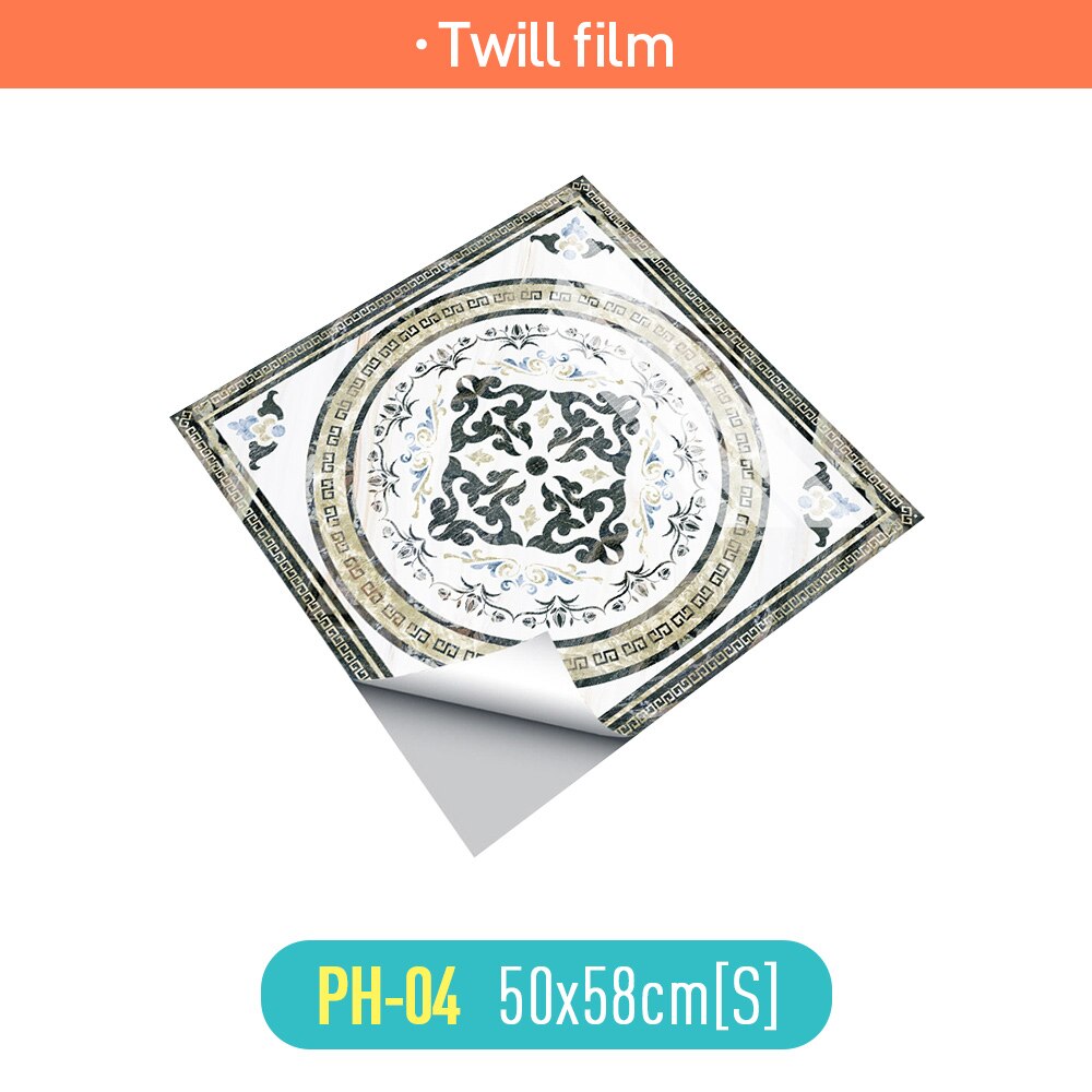Mosaicos adhesivos de estilo europeo, pegatinas de mármol de simulación, pegatinas para el suelo, pasillo, porche, piso, decoración de azulejos para el hogar sti: Twill film