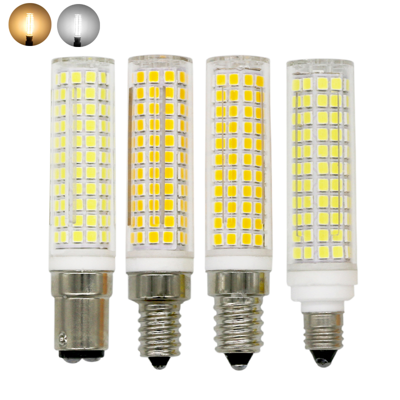 Luces LED regulables BA15D E11 E12 E14, minibombillas de maíz de cerámica de 136 LED, 15W, reemplaza las lámparas halógenas de 150W, 220V, para candelabro doméstico