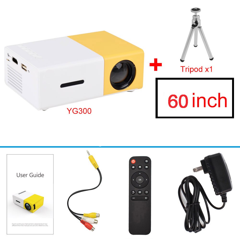 Cheapest YG300 Mini Projector LED for 1080P Video Beamer YG-300 YG310 Portable Projector Home Media Video Player: YG300 Tripod Screen / AU Plug