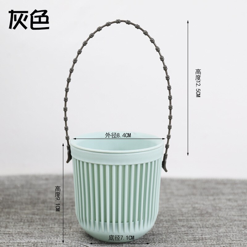 Plastic Resin European-style Engraved Distressed Outdoor Planting Pot Gallon Pot Nursery Pot Plastic Pots for Seedlings: Gray