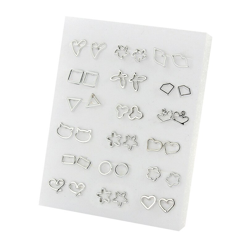 Mode Gemengde Rhinestone Gesimuleerde Pearl Geometrische Dier Hart Bloem Stud Oorbellen Set Voor Vrouwen Meisjes Kids Sieraden: WR745-8