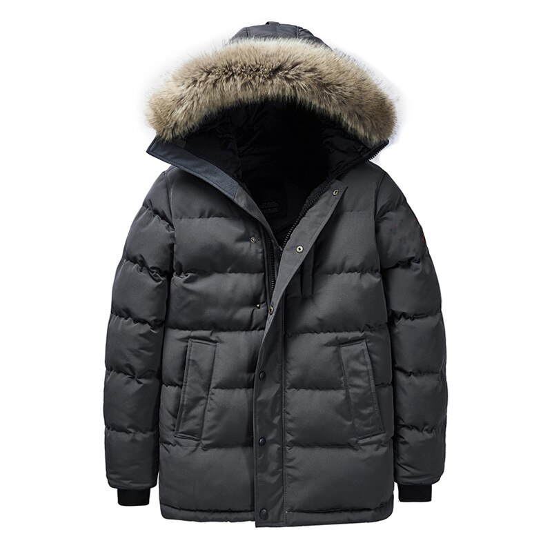 Toevallige Zwarte Winter Jas heren Windscherm Warme Gewatteerde Fur Hooded Parka Mode Bovenkleding Jas Plus Size 6XL 7XL 8XL: ASIAN SIZE  888 GR / XL FOR 170 CM 70KG