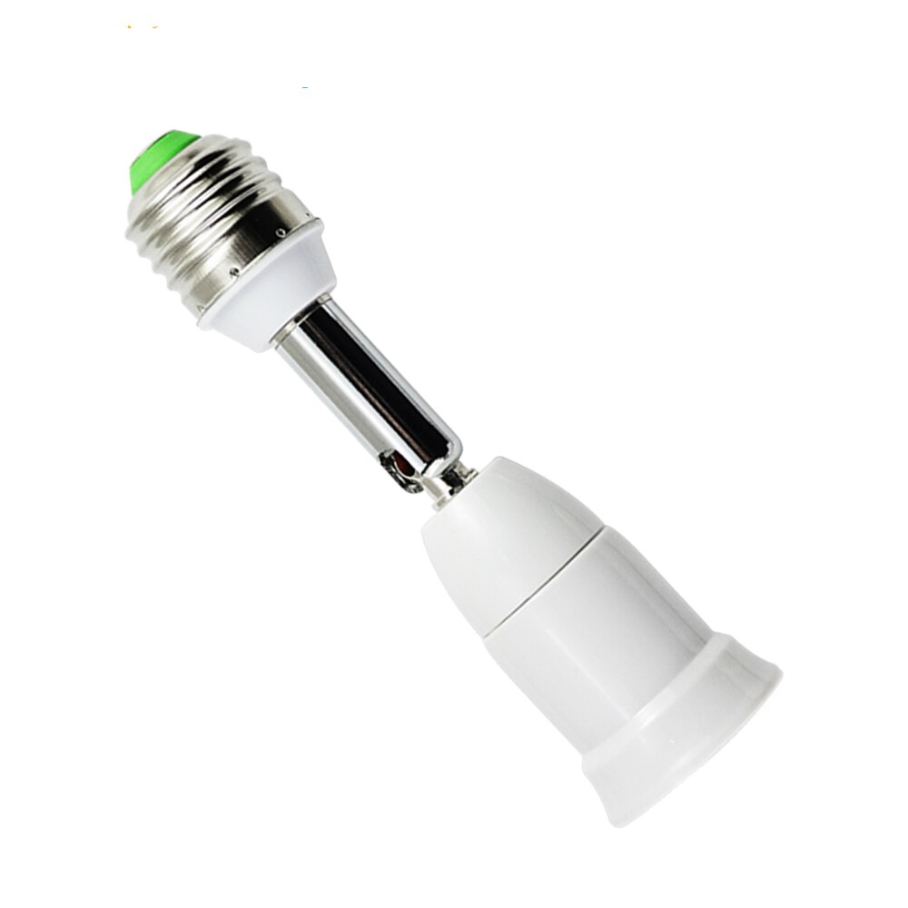 Flexibele E27 Om E27 Led Lamp Base Lamp Socket Met 10 Cm Extension Licht Houder Converters Pc + Aluminium wit