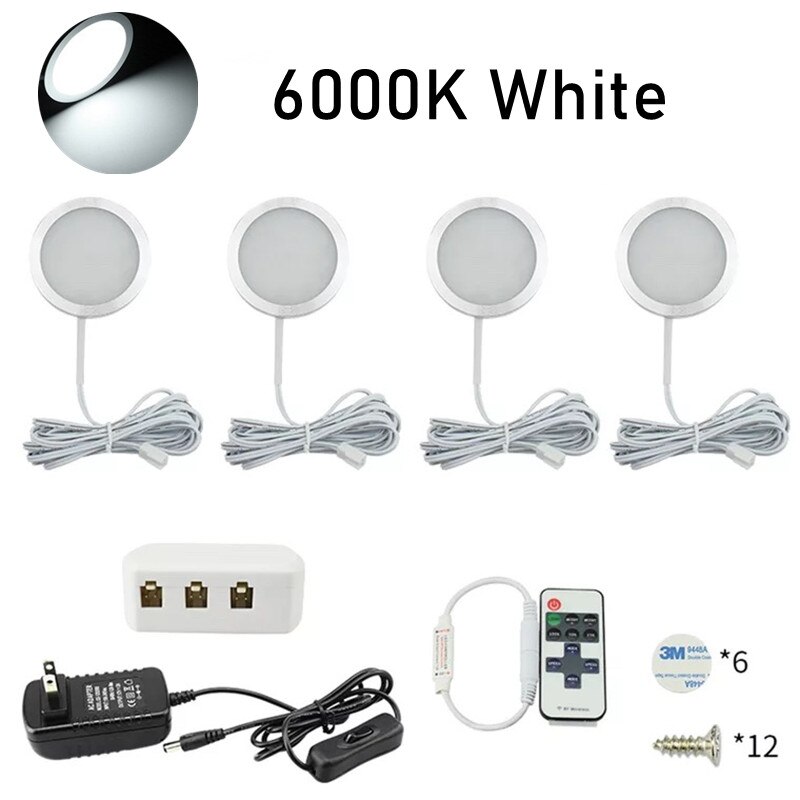 4PCS Lights Interior 12V LED Lights Recessed Ceiling Light RV Camper Night Light Caravan Van Ceiling Lamp Car Interior Lights: 6000K white