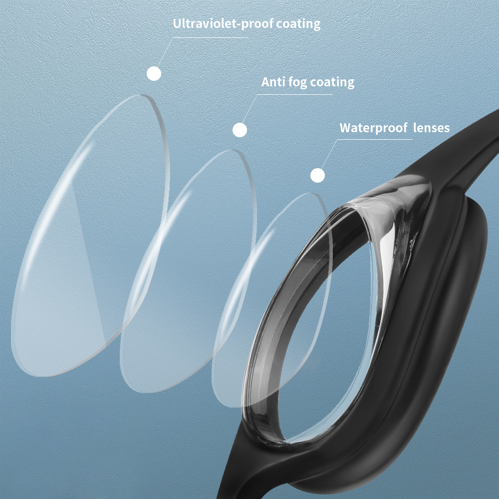 Zwembril Cap Volwassen HD Anti-condens Zwembril Set Waterdichte siliconen zwembril Anti-UV zwembril