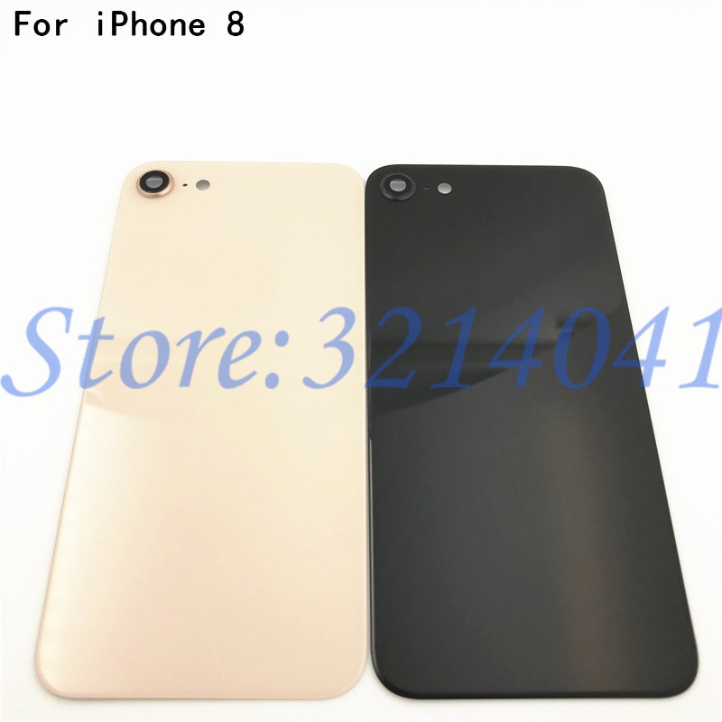 For iPhone 8 Plus Back Battery Glass Cover Rear Door Housing Case For iPhone 8 8G Back Glass Panel With Camera Frame Lens+Logo