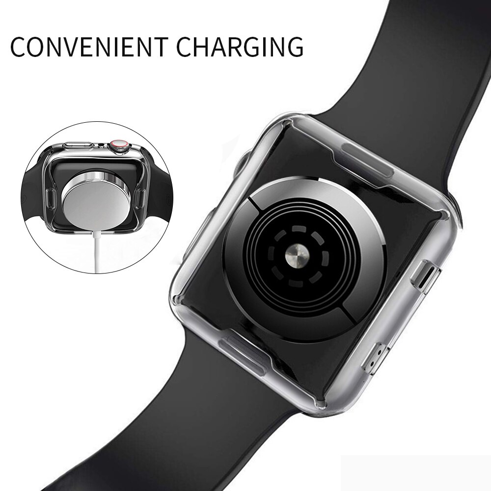 Watch Cover Case for Apple Watch 6 5 4 3 2 42MM 38MM Soft 360 Slim Clear TPU Screen cases for iWatch series 4/3/2/1 44MM 40MM