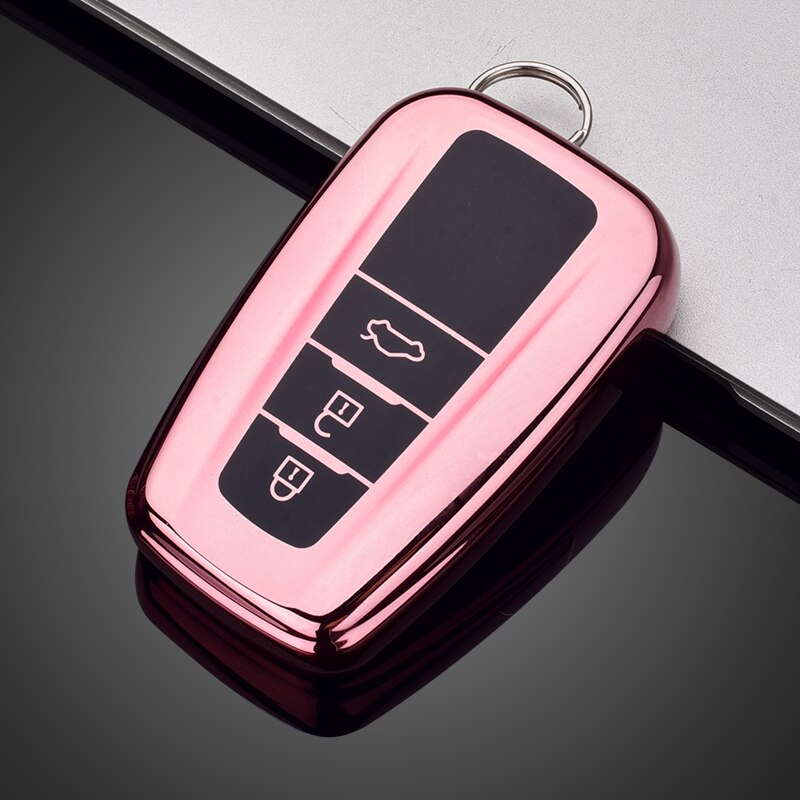 Car TPU Remote Key Cover Case Holder For Toyota CHR Prado Prius Camry Corolla RAV4 Accessories: pink