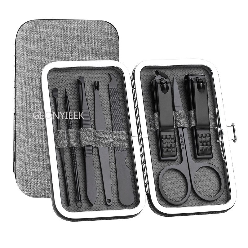 8 Piece Nail Manicure Set Suit Scissors Steel Stainless Pedicure Tool File Care Travel Hygiene Kit Nail Trimmer Cutter Tool Set