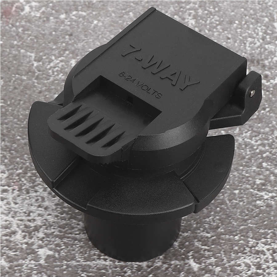 7-Way RV Blade Power Socket Plug Accessory US 6-24V for 7-Pin RV and Trailer Car Protector ABS + Metal Trailer Accessory