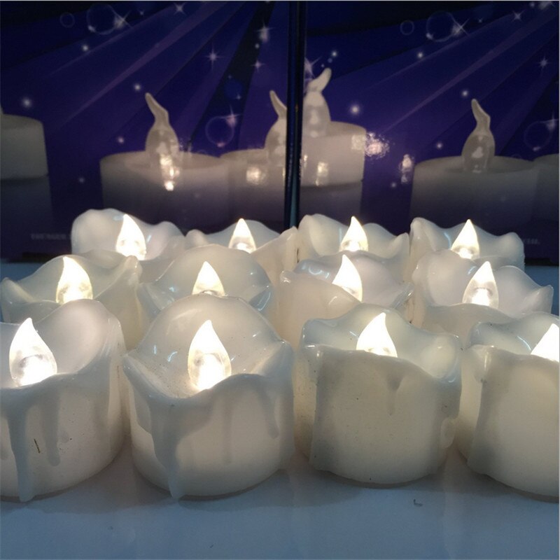 Flimrande batteriljusljus , 6 or 12 stycken, varmvit led kerzen, liten bougie led flamme vacillante, romantiska ljus