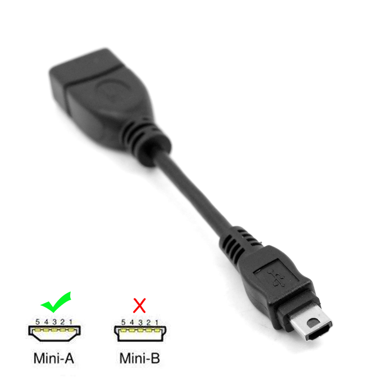 Zihan usb 2.0 host mini en han til usb en hun otg adapter