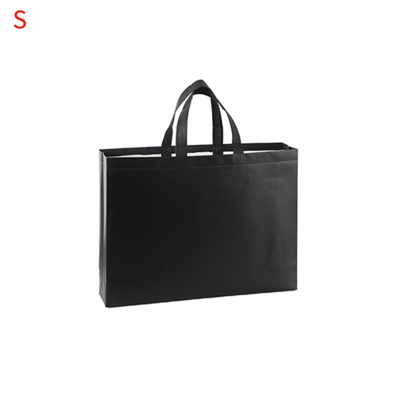Women Foldable Shopping Bag Reusable Eco Large Unisex Tote grocery cloth Bags Pouch Fabric Non-woven Female Shoulder Bags: Black / L