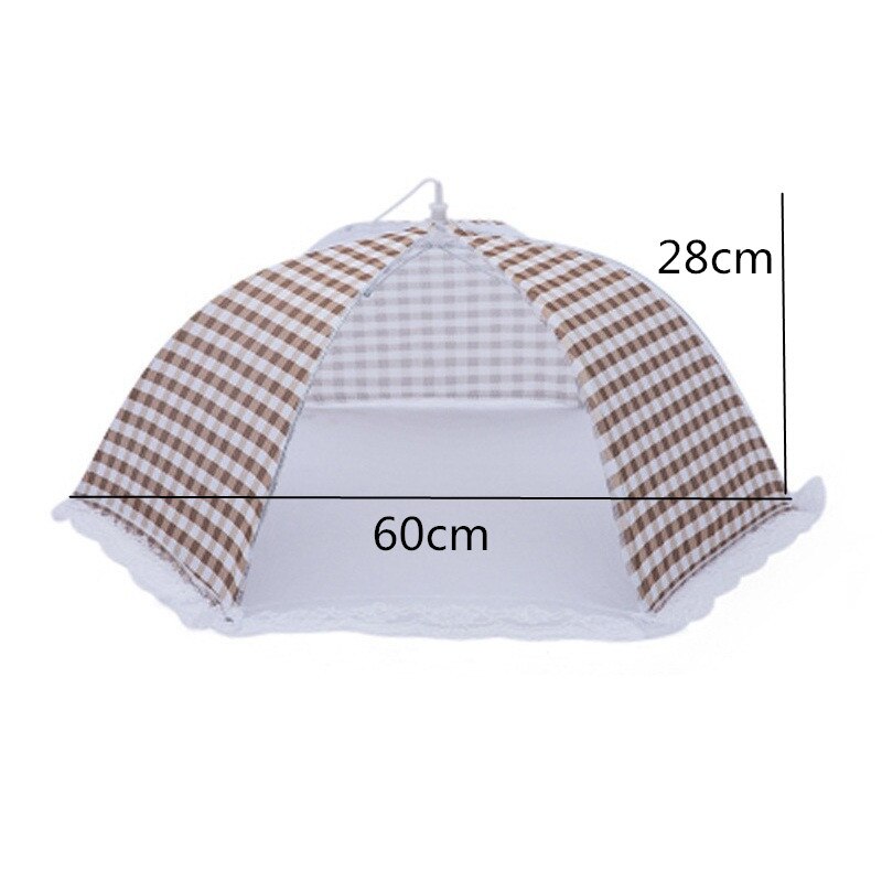 Anti Fly Mosquito Voedsel Schotel Cover Keuken Gevouwen Mesh Eten Cover Bbq Picknick Keukengerei Paraplu Stijl Keuken Gereedschap: coffee 60x28cm