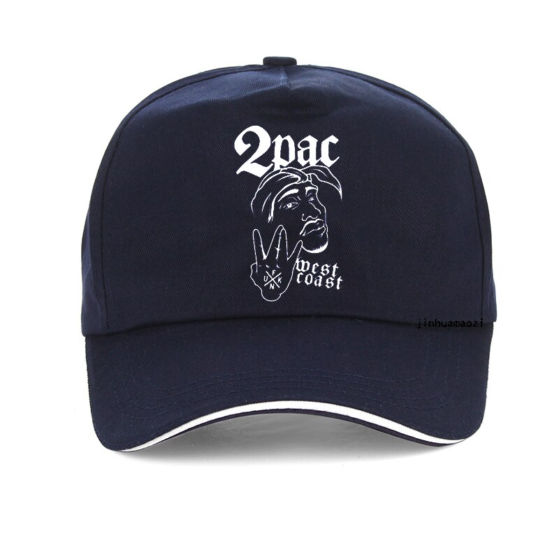 American Ripper Tupac 2pac berretto da Baseball Shakur Rapper hat Summer Rap 2pac cappelli per adolescenti cappello da papà Unisex cappellino Snapback: Blu Navy