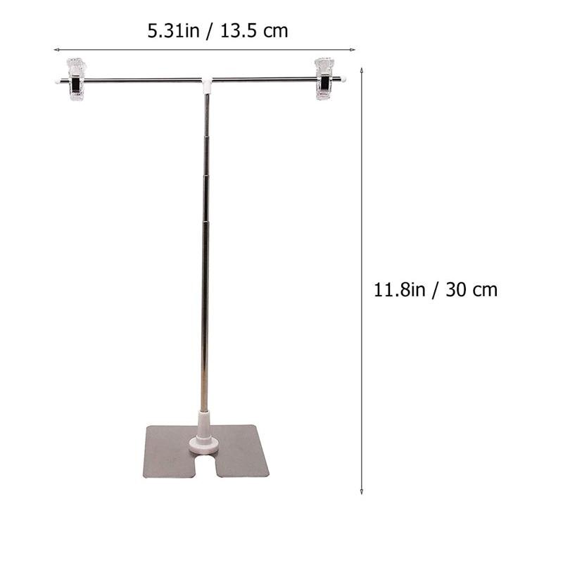 Edelstahl Anzeige-ständer T-förmigen Höer Einstellbar Poster Stand (Silber)