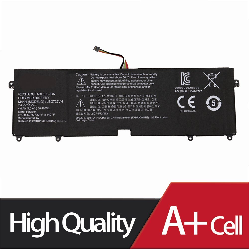 Batería LBG722VH para ordenador portátil, parte de PC para LG 13Z940, 14Z950, EAC62198201, 13ZD940, 14ZD960-GX5GK, EAC621982, LBP7221E, 4000mAh, 7,6 V, 30,40 WH, nueva