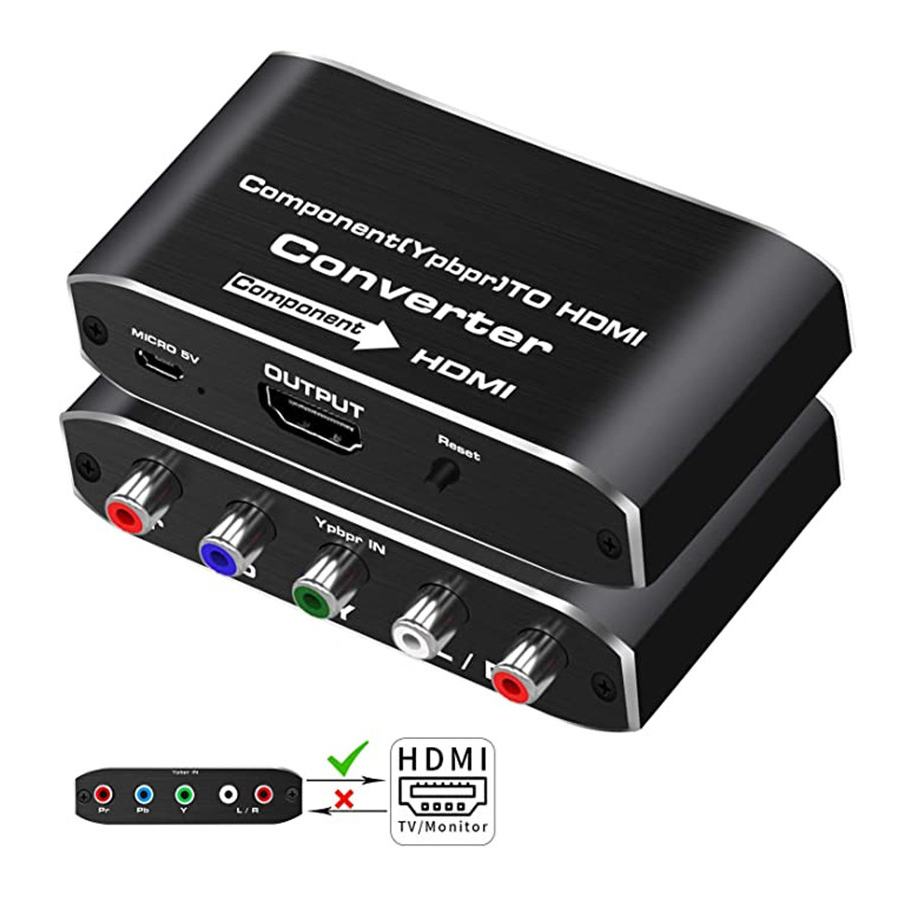 YPbPr – adaptateur convertisseur Audio vidéo 4K 60Hz, compatible HDMI, pour DVD, PSP, Xbox, PS2, moniteur HDTV 5RCA RGB vers HDMI: UK Power Plug