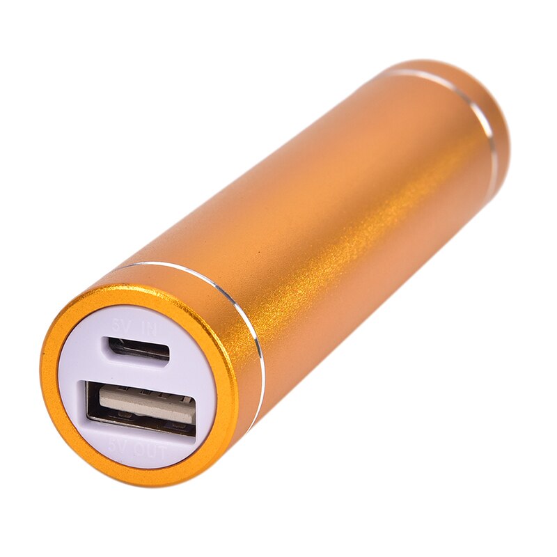 Portable DIY 2600mAh External USB Power Bank Box Battery 18650 Batteries Charger For Mobile Phone(No Battery): gold