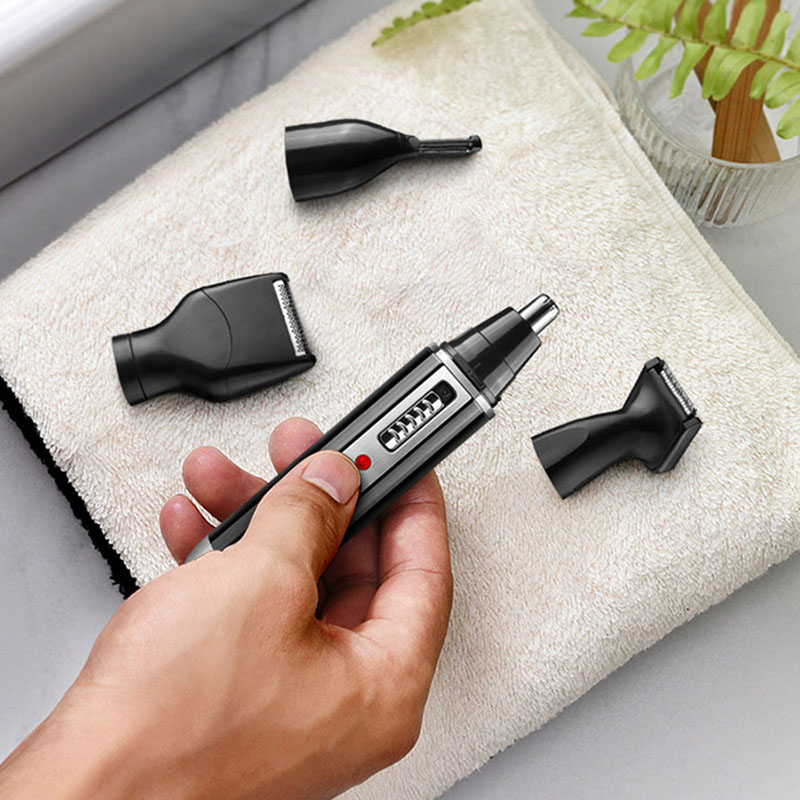 Kemei KM-6630 Electric Nose Hair Trimmer Multifunction 4 IN 1 Rechargeable Men's Trimmer Beard Sideburn Face Hair Trimmer