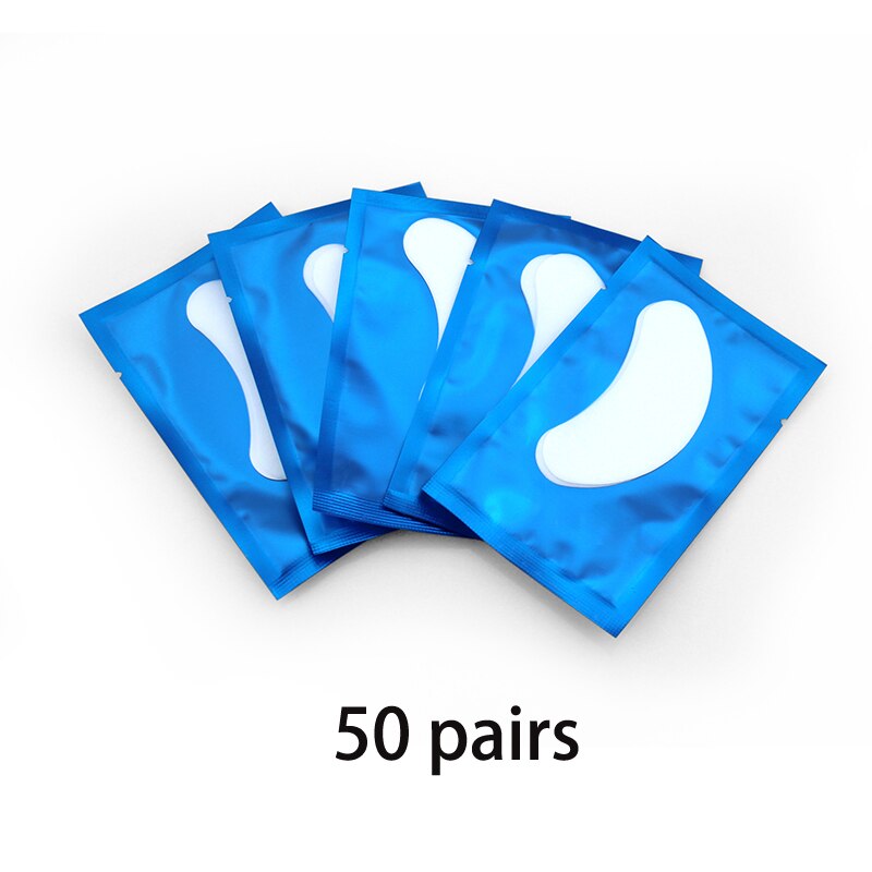 Autocollants d&#39;extension de cils, 50/100 paires, tampon sous les yeux, Patch de papier pour Extension de cils, Patch de Gel: 50  pairs Blue