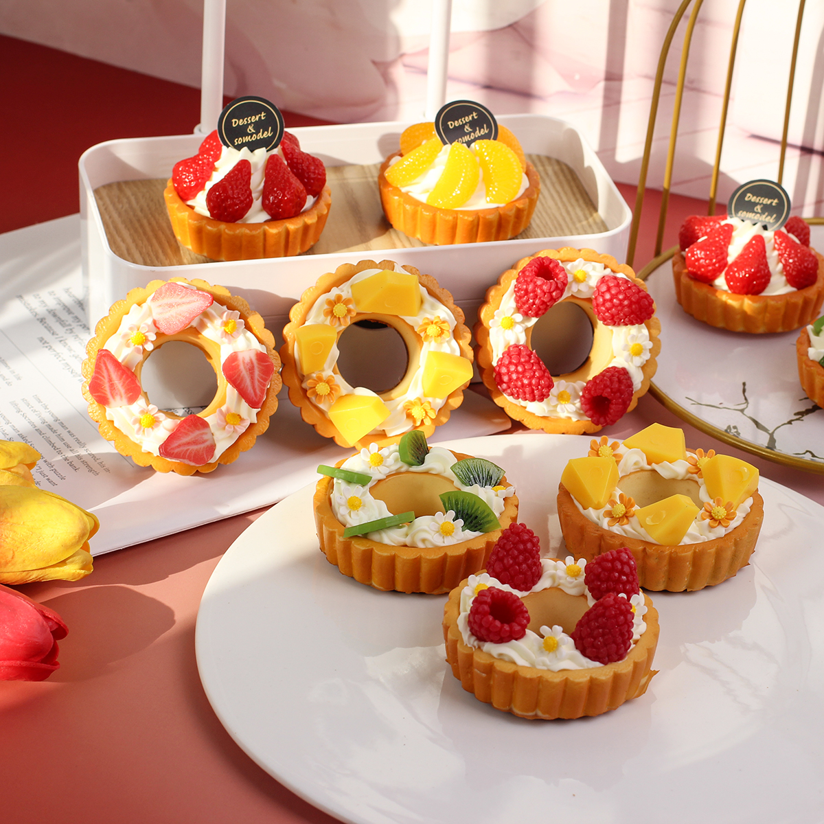 Modelo de pan de cocina de frutas artificiales, refrigerador, Material Pu, decoración del hogar, adornos de muestra de alimentos, accesorios de tiro, 3 uds.