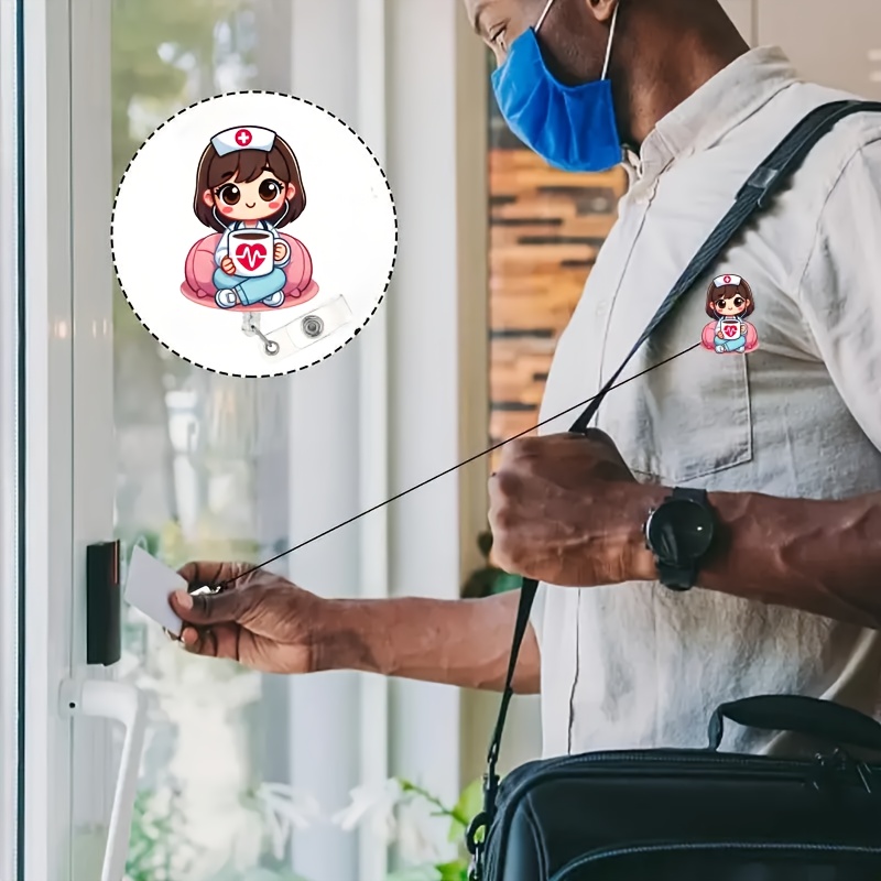 Akrylklämma för sjuksköterskor med expanderbart id-klämma - sjuksköterska, för omvårdnad, läkare, legitimerade sjuksköterskor, praktiserande sjuksköterskor