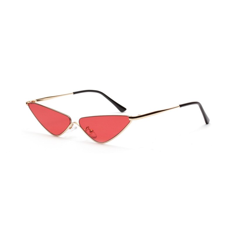 Lady Triangle Sun Glasses Women's Cat Eye Small Glasses Women's Men's Personality Retro Polygon Small Frame Sunglasses