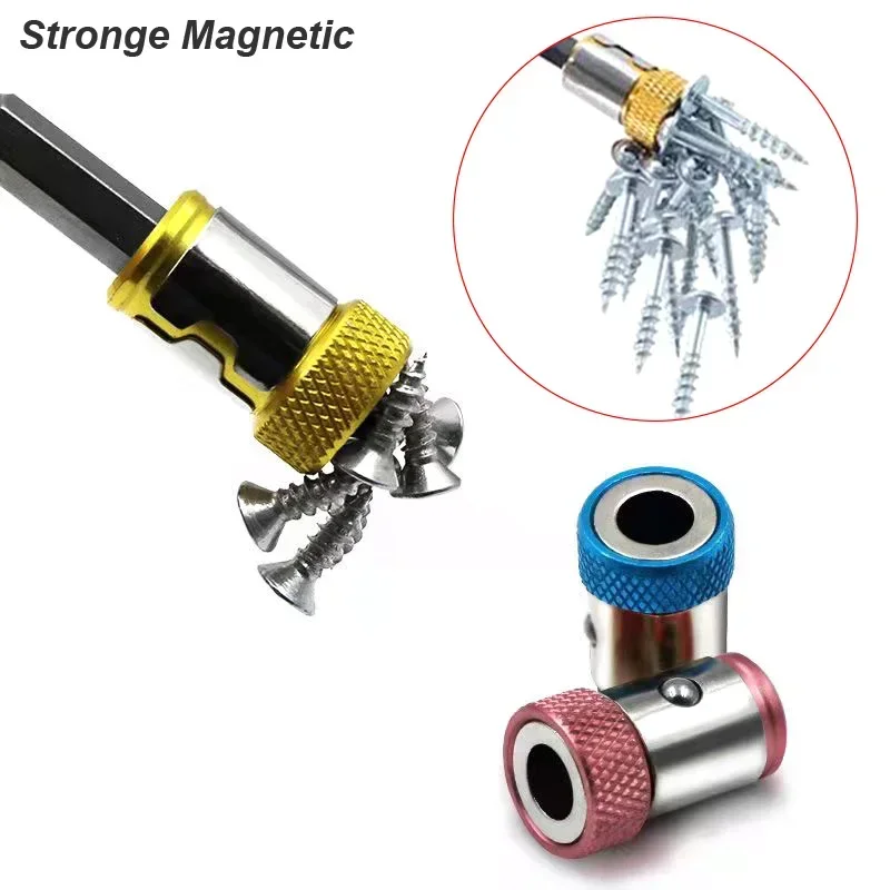 Magnetisk ringskrutrekker bitsholder kryss phillips magnet 1/4 sterk magnetiserer avtakbar del adapter skrutrekker elektroverktøy
